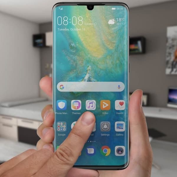 Huawei P30 Ultrasonic Flexibelt Latex Skärmskydd Transparent Vit