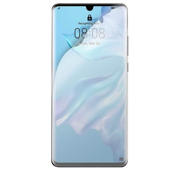 Huawei P30 Ultrasonic Flexibelt Latex Skärmskydd Transparent Vit