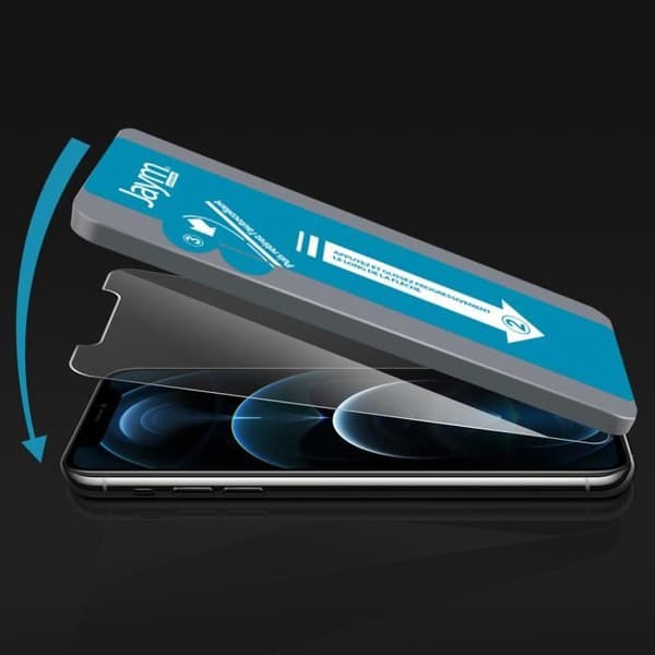 iPhone 12 / 12 Pro Film Premium härdat glas högkvalitativt 9H Jaym - Transparent Vit