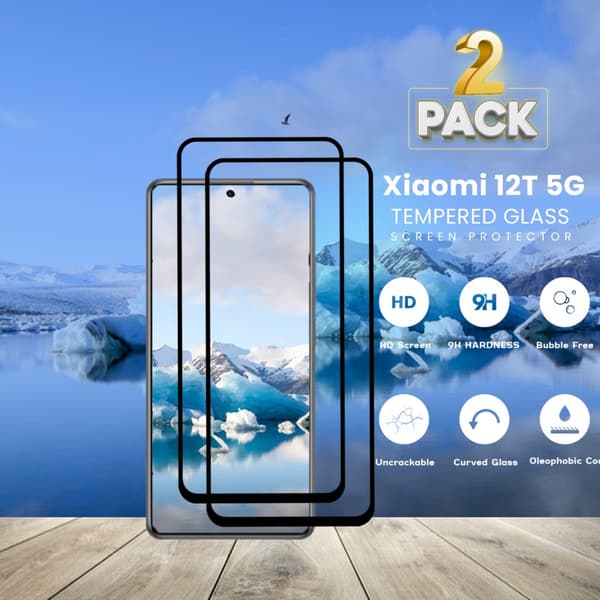 2-Pack Xiaomi 12T 5G - Härdat Glas 9H - Super kvalitet 3D Skärmskydd