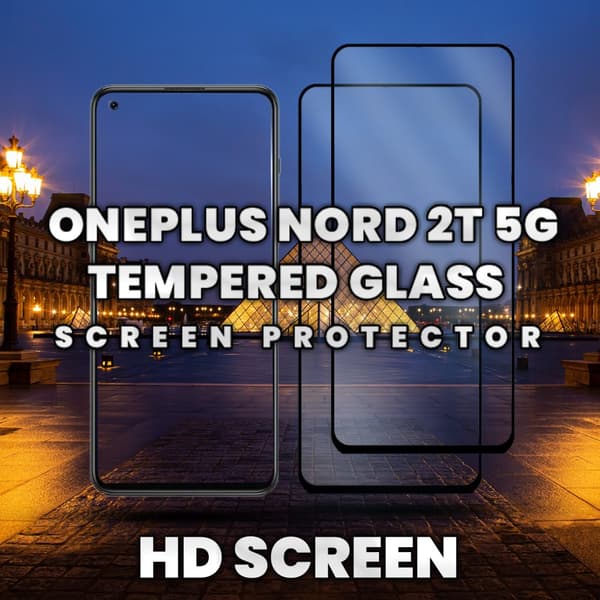 2-Pack OnePlus Nord 2T 5G - Härdat Glas 9H - Super kvalitet 3D Skärmskydd