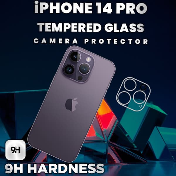 iPhone 14 Pro Linsskydd - 9H Härdat glas - Super kvalitet 3D Linsskydd