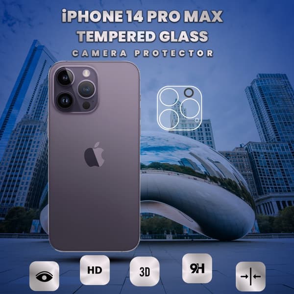iPhone 14 Pro Max Linsskydd - 9H Härdat Glas- Super kvalitet 3D Linsskydd