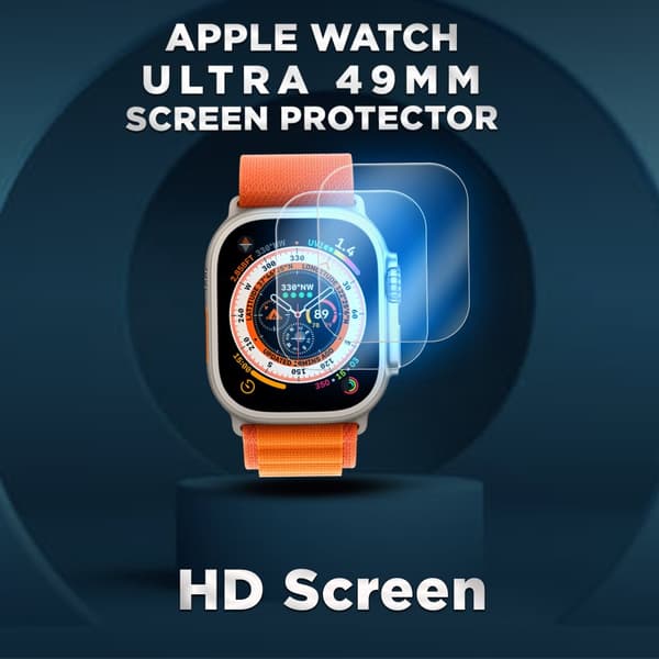 2-Pack Apple Watch Ultra 49mm -Härdat glas 9H – Super kvalitet 3D Skärmskydd