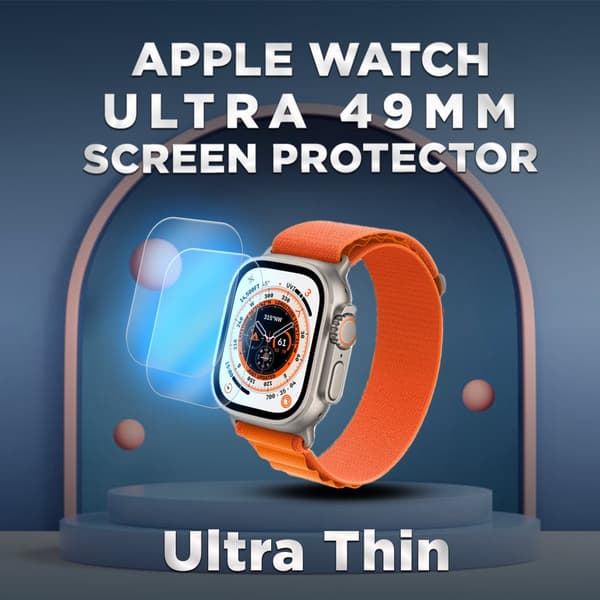 2-Pack Apple Watch Ultra 49mm -Härdat glas 9H – Super kvalitet 3D Skärmskydd