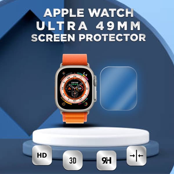 Apple Watch Ultra 49mm -Härdat glas 9H – Super kvalitet 3D Skärmskydd