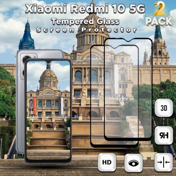 2-Pack Xiaomi Redmi 10 5G - Härdat Glas 9H - Super kvalitet 3D Skärmskydd
