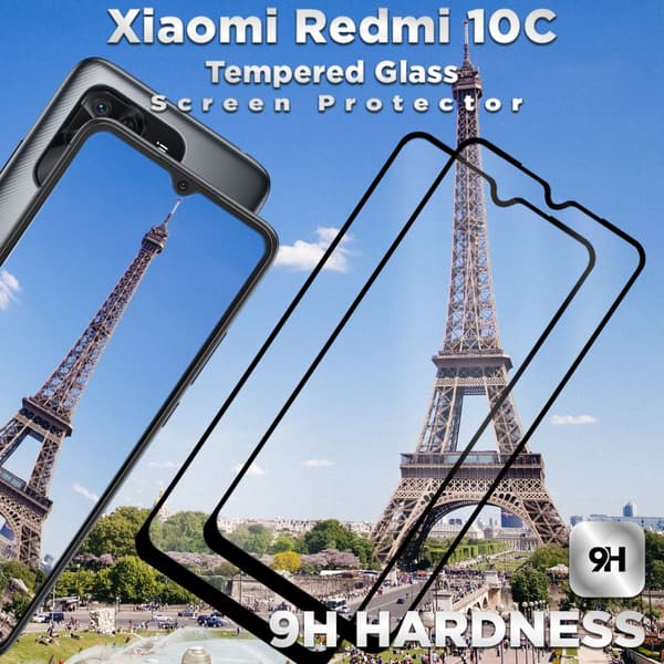 2-Pack Xiaomi Redmi 10C - Härdat Glas 9H - Super kvalitet 3D Skärmskydd