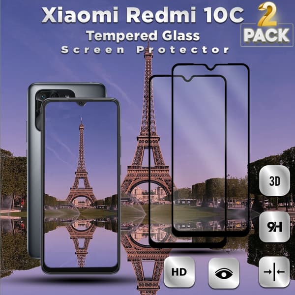2-Pack Xiaomi Redmi 10C - Härdat Glas 9H - Super kvalitet 3D Skärmskydd 2-Pack Xiaomi Redmi 10C - Härdat Glas 9H - Super kvalitet 3D Skärmskydd