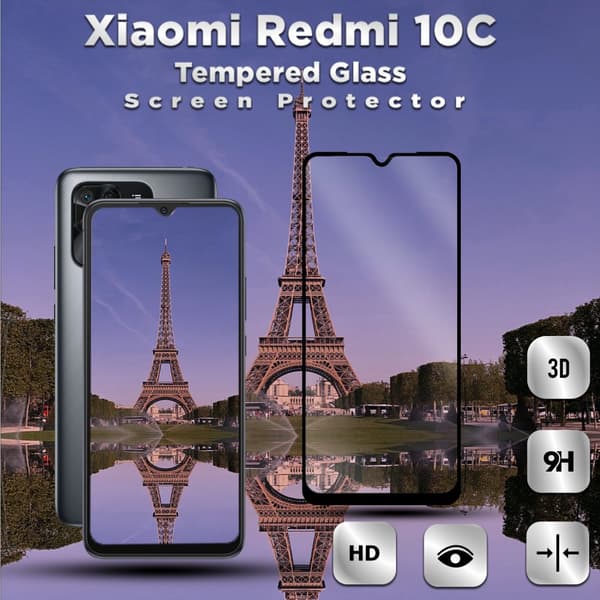 Xiaomi Redmi 10C - Härdat Glas 9H - Super kvalitet 3D Skärmskydd