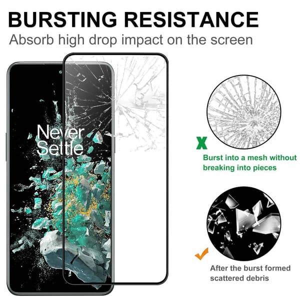 2-PACK SKALO Oneplus 10T 5G Heltäckande Skärmskydd Härdat Glas - Svart