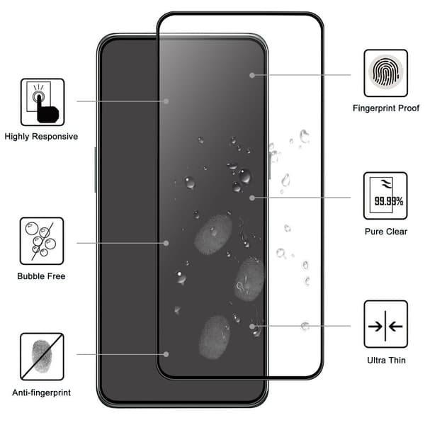 2-PACK SKALO Oneplus 10T 5G Heltäckande Skärmskydd Härdat Glas - Svart