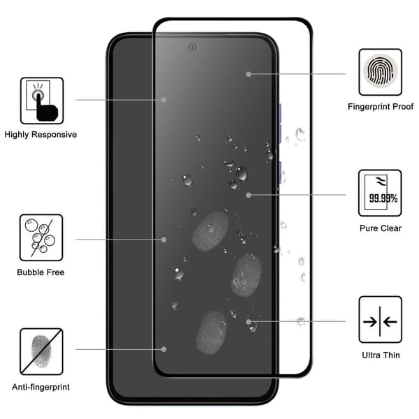 SKALO Motorola Edge 30 Neo 5G Heltäckande Skärmskydd Härdat Glas - Svart