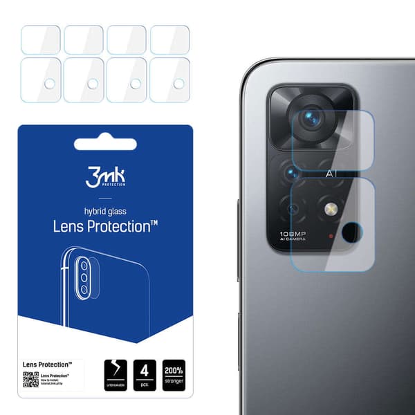 Lasi x4 kameran linssille 3mk Xiaomi Redmi Note 11 Pro 4G / 5G: lle
