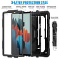 Miniatyrbillede 4 af 8: Hybrid cover med skulderrem Samsung Galaxy Tab S7 - Sort