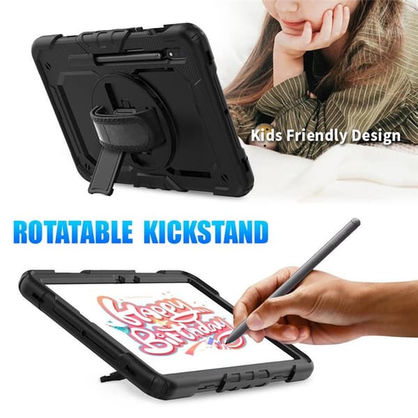 Hybrid cover med skulderrem Samsung Galaxy Tab S7 - Sort