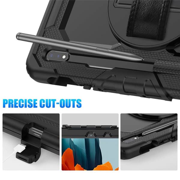 Hybrid cover med skulderrem Samsung Galaxy Tab S7 - Sort
