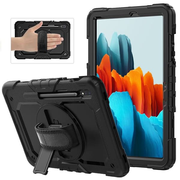 Hybrid cover med skulderrem Samsung Galaxy Tab S7 - Sort