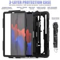Miniatyrbillede 3 af 8: Hybrid cover med skulderrem Samsung Galaxy Tab S7 Plus - Sort