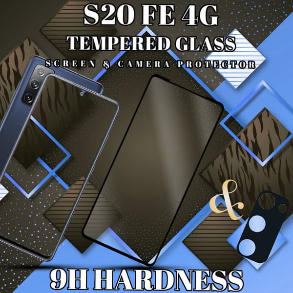1-Pack Samsung S20 FE (4G) Skärmskydd & 1-Pack linsskydd - Härdat Glas 9H - Super kvalitet 3D