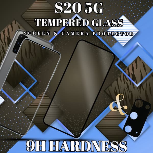 1-Pack Samsung S20 (5G) Skärmskydd & 1-Pack linsskydd - Härdat Glas 9H - Super kvalitet 3D