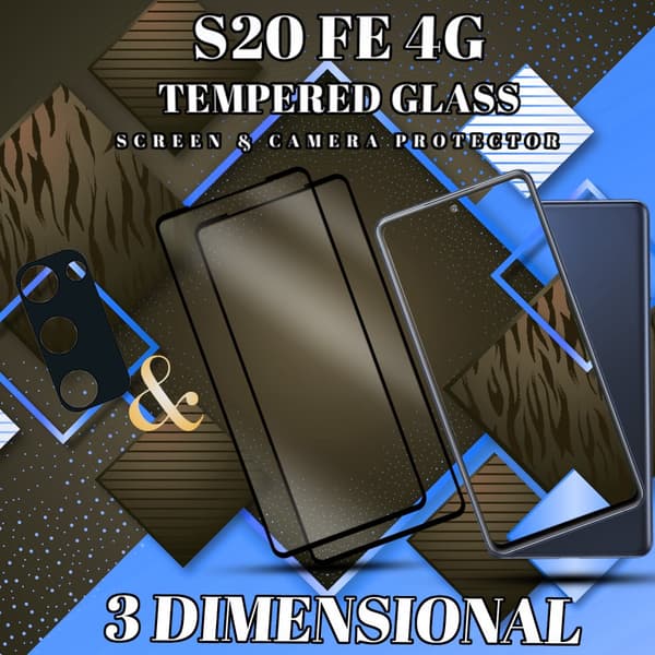 2-Pack Samsung S20 FE (4G) Skärmskydd & 1-Pack linsskydd - Härdat Glas 9H - Super kvalitet 3D