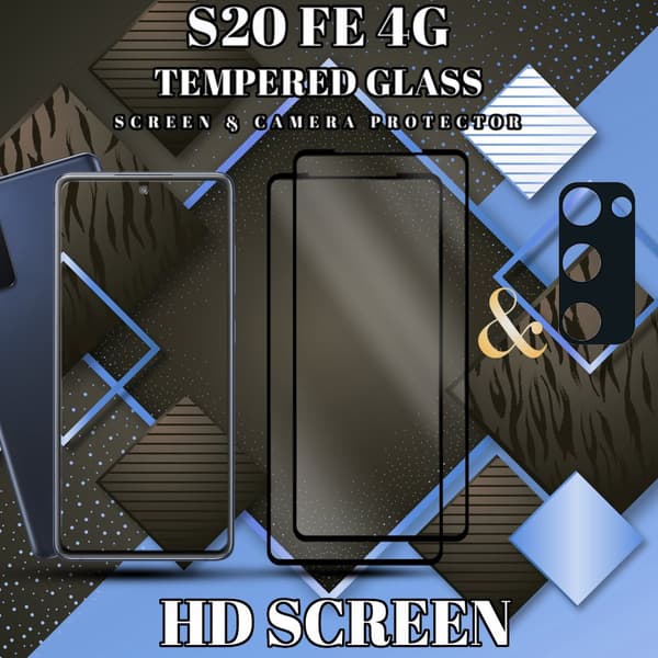 2-Pack Samsung S20 FE (4G) Skärmskydd & 1-Pack linsskydd - Härdat Glas 9H - Super kvalitet 3D