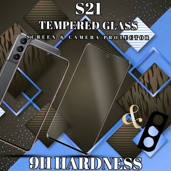 1-Pack Samsung S21 Skärmskydd & 1-Pack linsskydd - Härdat Glas 9H - Super kvalitet 3D