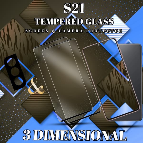 2-Pack Samsung S21 Skärmskydd & 1-Pack linsskydd - Härdat Glas 9H - Super kvalitet 3D