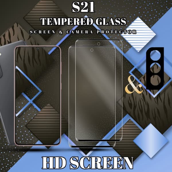 2-Pack Samsung S21 Skärmskydd & 1-Pack linsskydd - Härdat Glas 9H - Super kvalitet 3D