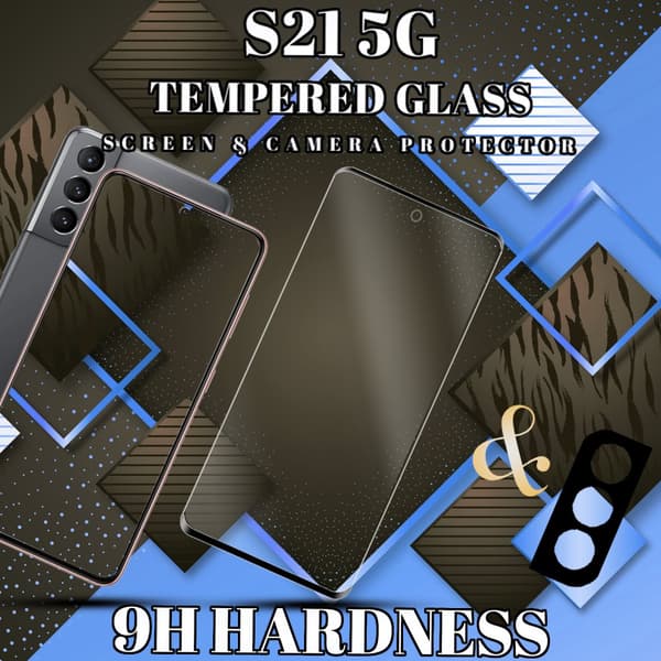 1-Pack Samsung S21 (5G) Skärmskydd & 1-Pack linsskydd - Härdat Glas 9H - Super kvalitet 3D