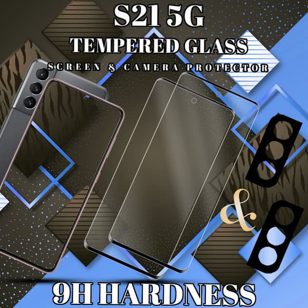 2-Pack Samsung S21 (5G) Skärmskydd & 2-Pack linsskydd - Härdat Glas 9H - Super kvalitet 3D