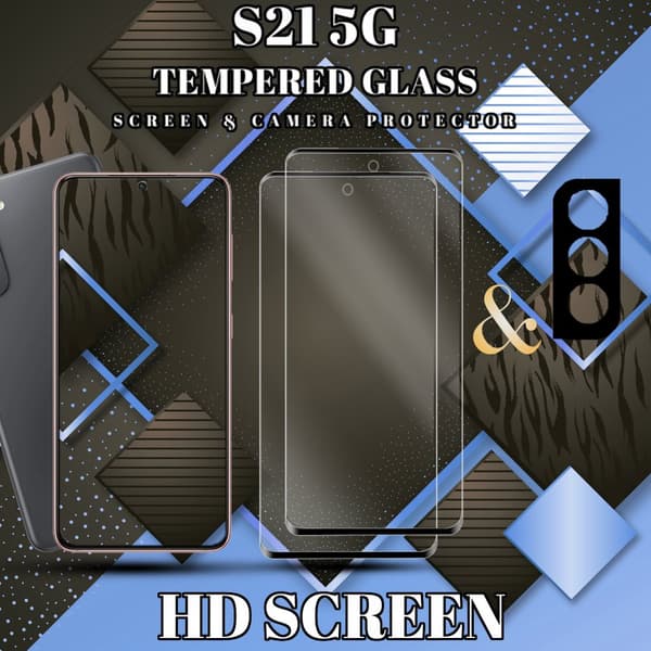 2-Pack Samsung S21 (5G) Skärmskydd & 1-Pack linsskydd - Härdat Glas 9H - Super kvalitet 3D
