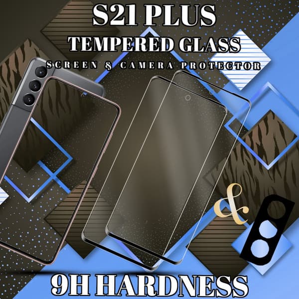2-Pack Samsung S21 Plus Skärmskydd & 1-Pack linsskydd - Härdat Glas 9H - Super kvalitet 3D