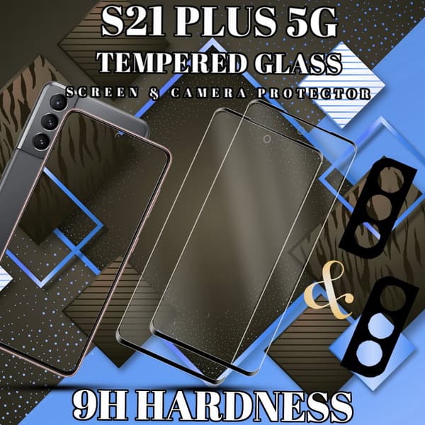 2-Pack Samsung S21 Plus (5G) Skärmskydd & 2-Pack linsskydd - Härdat Glas 9H - Super kvalitet 3D