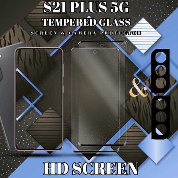 2-Pack Samsung S21 Plus (5G) Skärmskydd & 2-Pack linsskydd - Härdat Glas 9H - Super kvalitet 3D