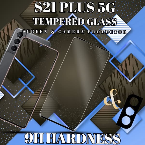 1-Pack Samsung S21 Plus (5G) Skärmskydd & 1-Pack linsskydd - Härdat Glas 9H - Super kvalitet 3D