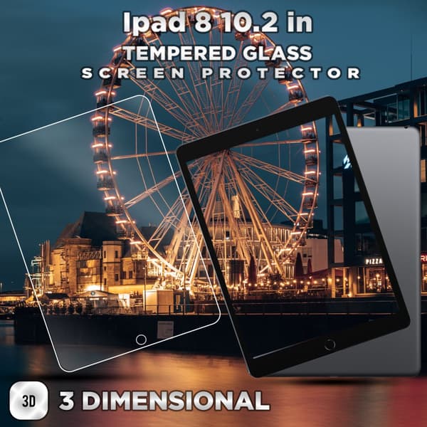 Apple Ipad 8 (10.2 Inch) - Härdat Glas 9H - Super Kvalitet Skärmskydd