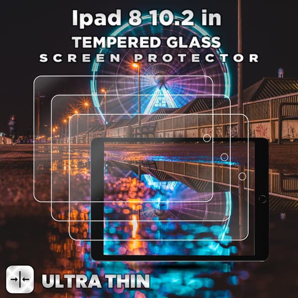 3-Pack Apple Ipad 8 (10.2 Inch) - Härdat glas 9H - Super Kvalitet Skärmskydd