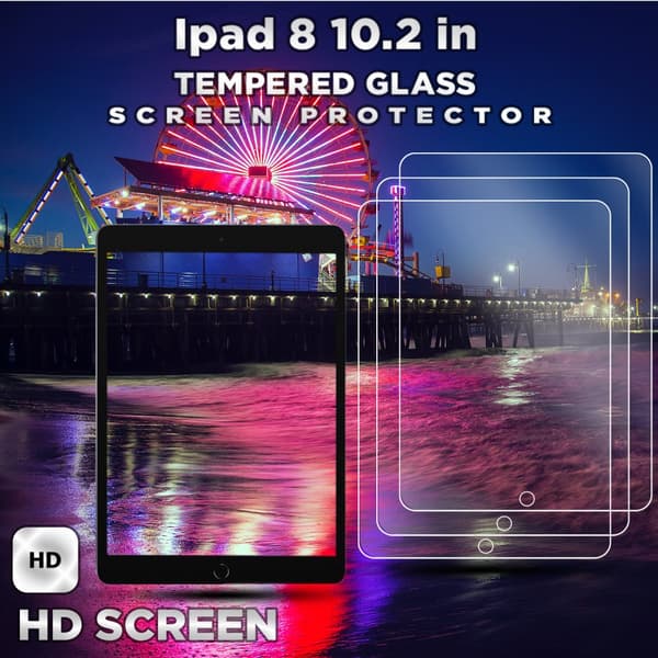 3-Pack Apple Ipad 8 (10.2 Inch) - Härdat glas 9H - Super Kvalitet Skärmskydd