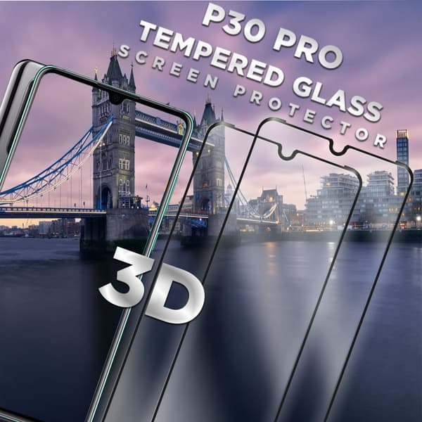2 Pack Huawei P30 Pro - Härdat glas 9H – 3D Super kvalitet