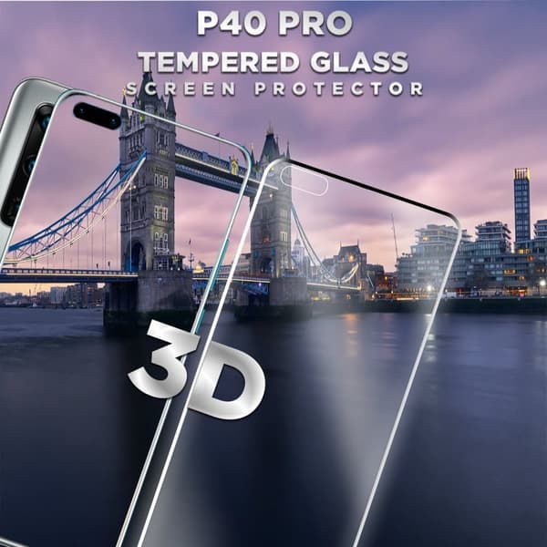 Huawei P40 Pro - Härdat glas 9H – Super kvalitet 3D Skärmskydd
