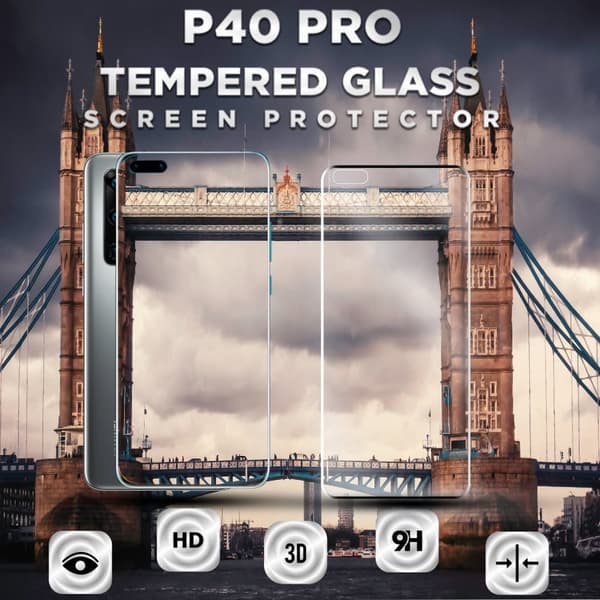 Huawei P40 Pro - Härdat glas 9H – Super kvalitet 3D Skärmskydd