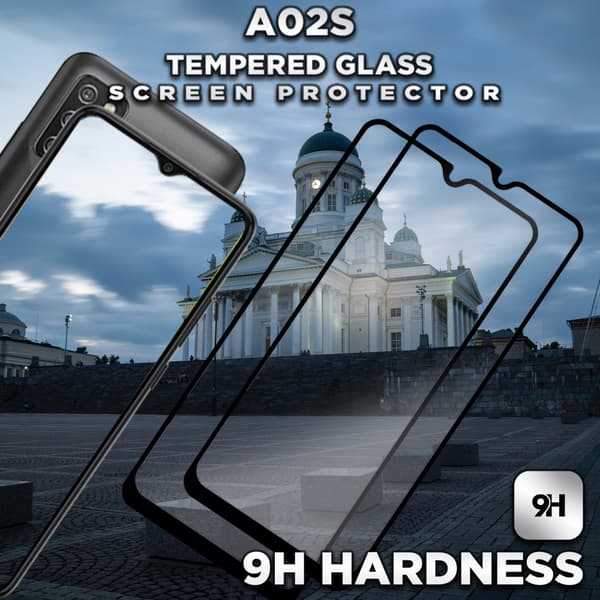 2-PACK Samsung Galaxy A02S - Härdat Glas 9H - Super Kvalitet 3D Skärmskydd
