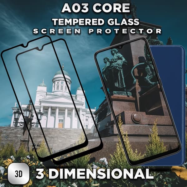 2-Pack Samsung Galaxy A03 Core - Härdat Glas 9H - Super Kvalitet 3D Skärmskydd