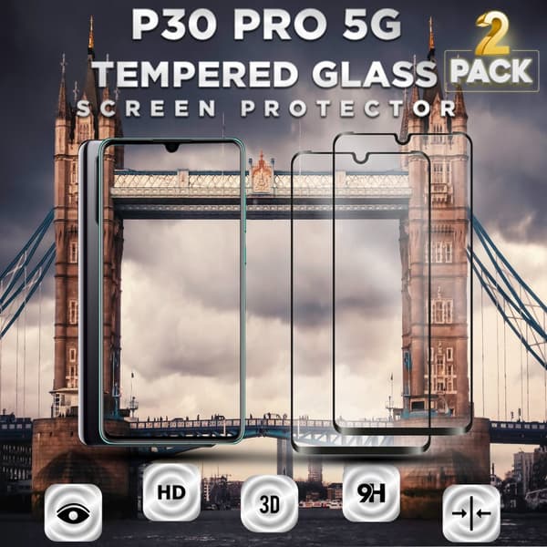 2-Pack Huawei P30 Pro 5G - Härdat Glas 9H – Super kvalitet 3D Skärmskydd