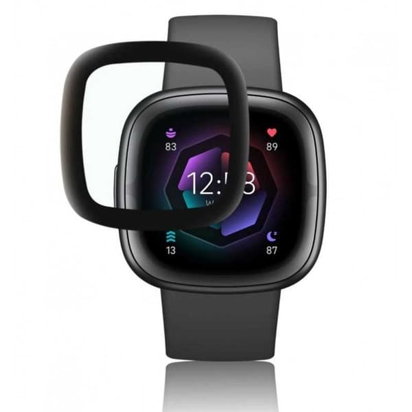 2-PACK Fitbit Sense 2 / Versa 4 Karkaistu Lasi FullFrame® 3D 0,2mm 9H