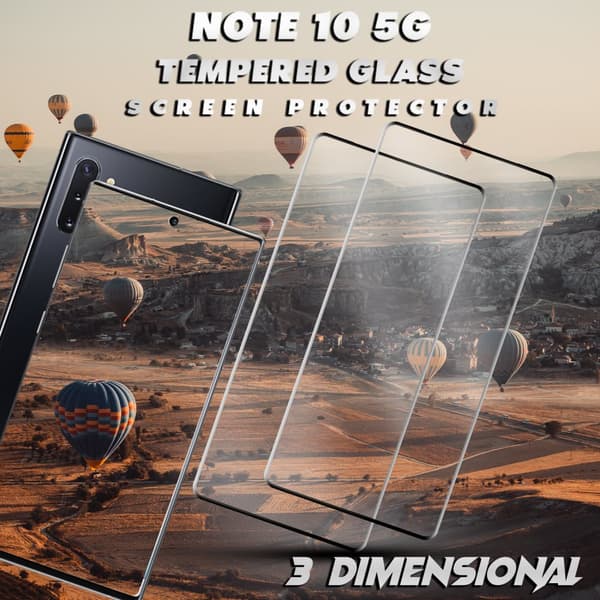 2-Pack Samsung Galaxy Note 10 5G - Härdat Glas 9H – 3D Skärmskydd - Super kvalitet