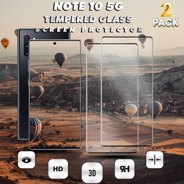 2-Pack Samsung Galaxy Note 10 5G - Härdat Glas 9H – 3D Skärmskydd - Super kvalitet