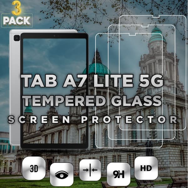 3-Pack Samsung Galaxy Tab A7 Lite 5G - Härdat glas 9H - Super Kvalitet Skärmskydd